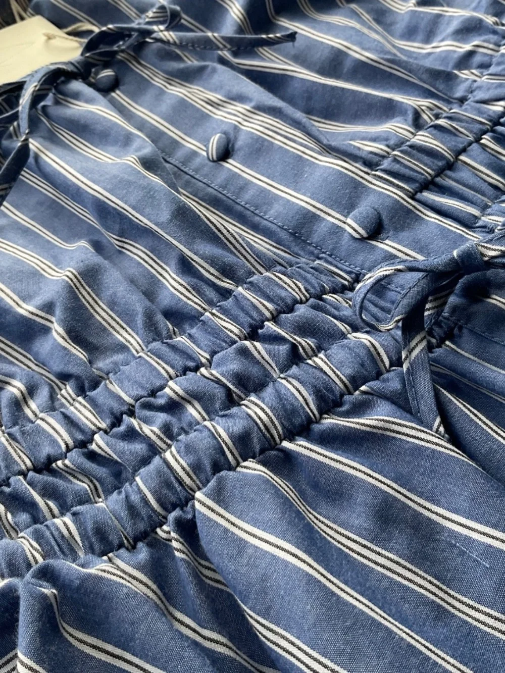 Joie Blue & White Striped Peplum Blouse NWT